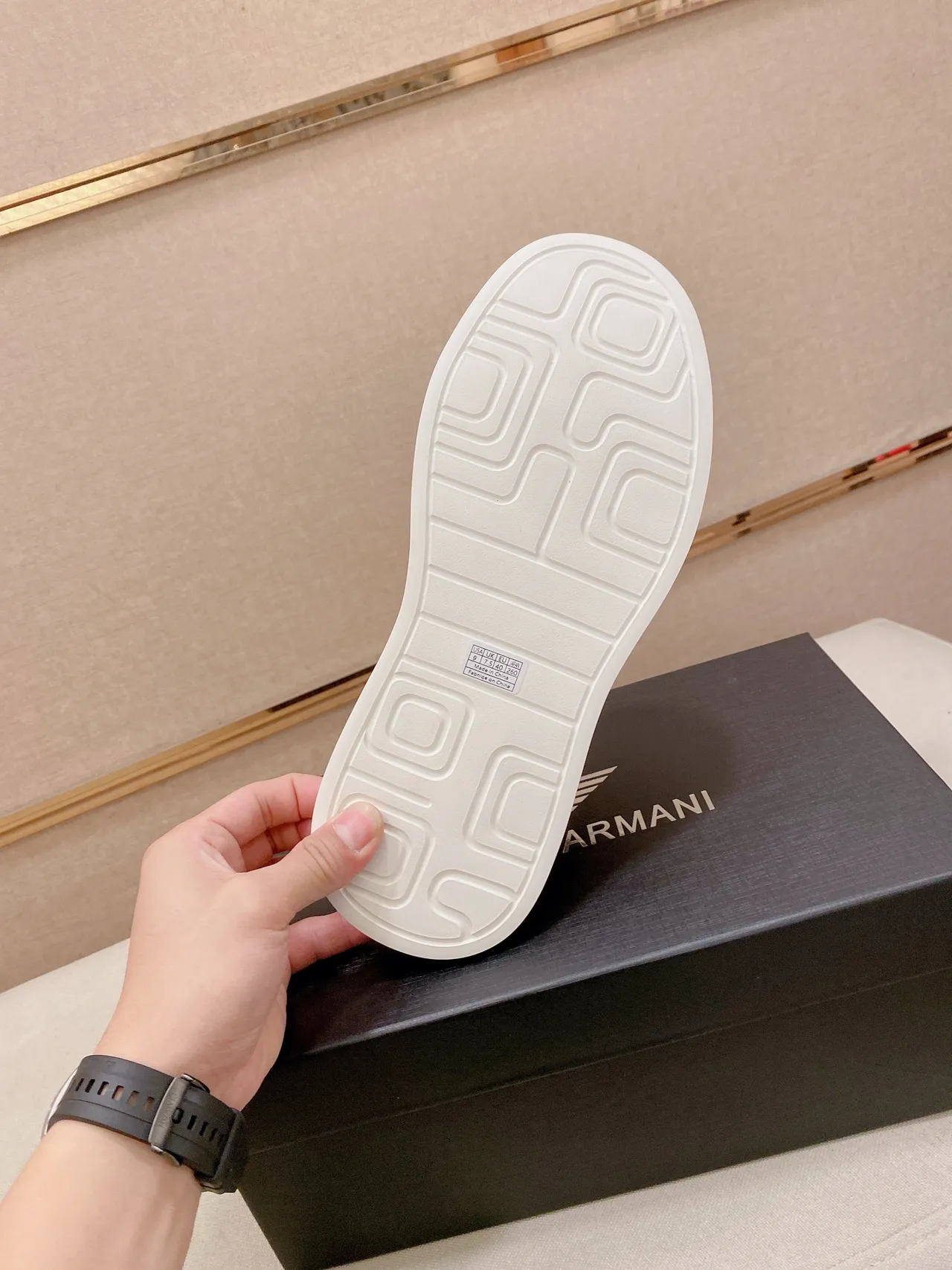 Emporio Armani Orange White Suede Upper Embossed Eagle Logo Loafer 2