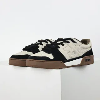 Fendi Beige Black Layered Leather And Suede Embossed Side Motif Lifestyle Sneakers