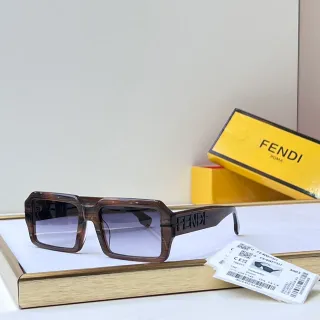 Fendi FE-4007 Oversized Tortoiseshell Rectangular Sunglasses