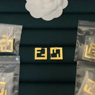 Fendi FF Logo Gold-Tone Hoop Earrings