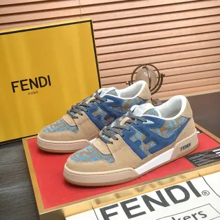 Fendi First Monogram Jacquard Beige Blue जीवनशैली स्नीकर