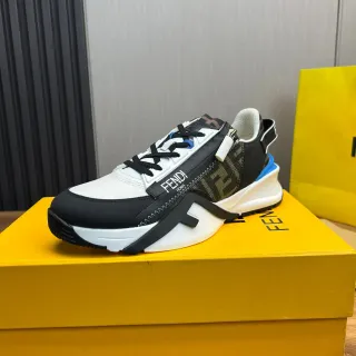 Fendi First White Black Blue FF Monogram Chunky Sneakers