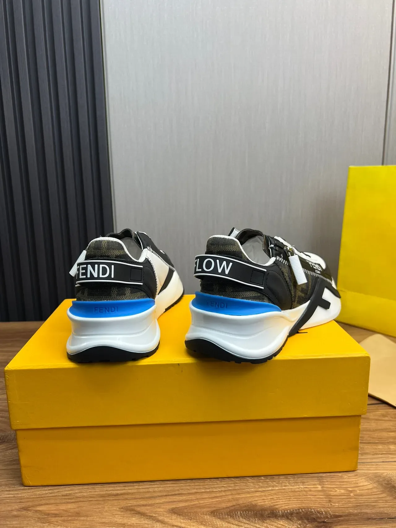 Fendi First White Black Blue FF Monogram Chunky Sneakers 4