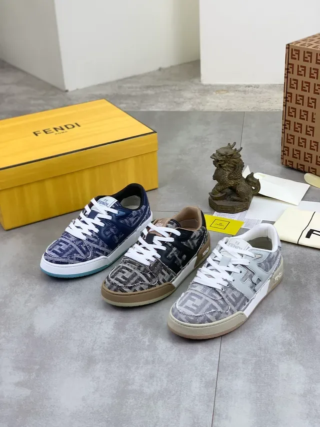 Fendi Monogram Canvas Navy and White Lifestyle Sneaker 2