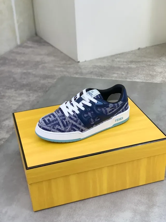 Fendi Monogram Canvas Navy and White Lifestyle Sneaker 5