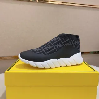 Fendi Speed Trainer Black FF Monogram Sock-Fit Chunky Sneaker