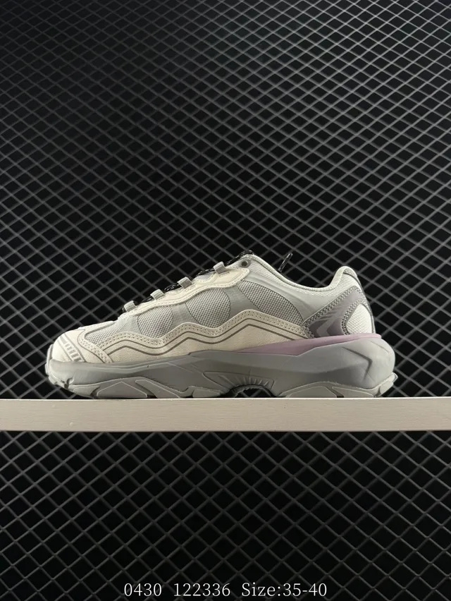 Fila FILA FUSION White Gray Purple Layered Mesh Chunky Sneakers 5