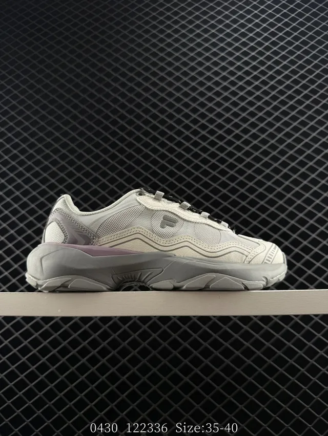 Fila FILA FUSION White Gray Purple Layered Mesh Chunky Sneakers 6