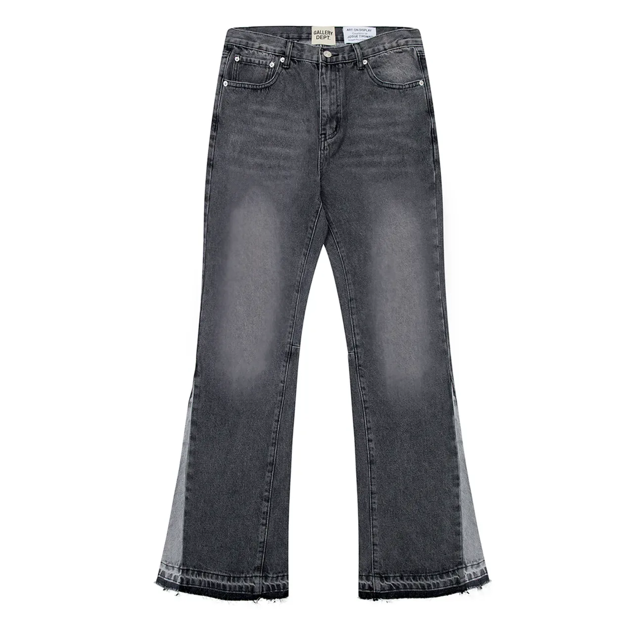 Gallery Dept Flared Raw-Hem Washed Black Denim Jeans 2