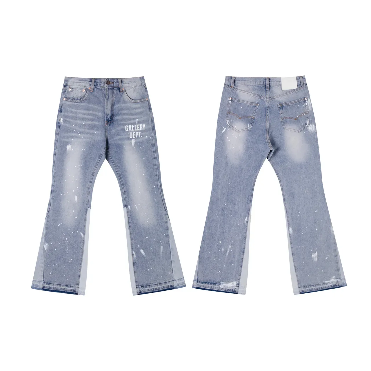 Gallery Dept Paint-Splatter Flared Light-Wash Jeans 2