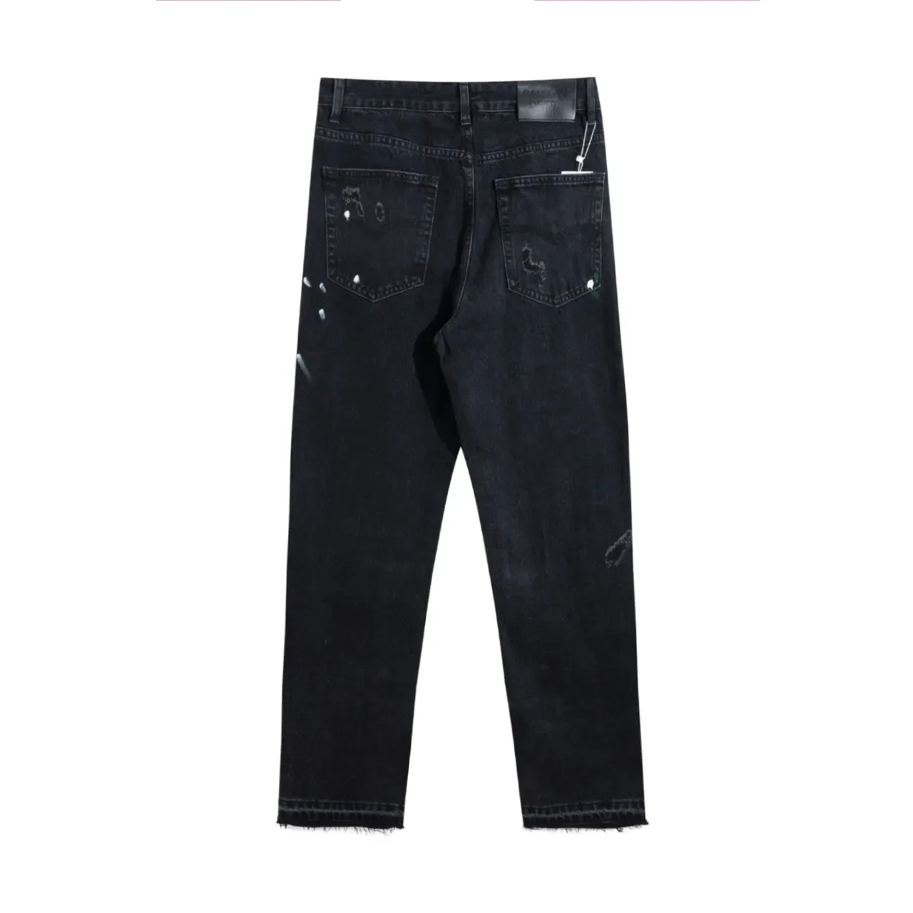 Gallery Dept Paint-Splattered Distressed Black Denim Jeans 3