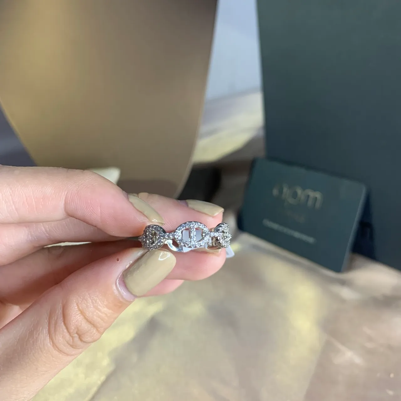 APM Monaco Interlocking Oval Pavé Ring 5