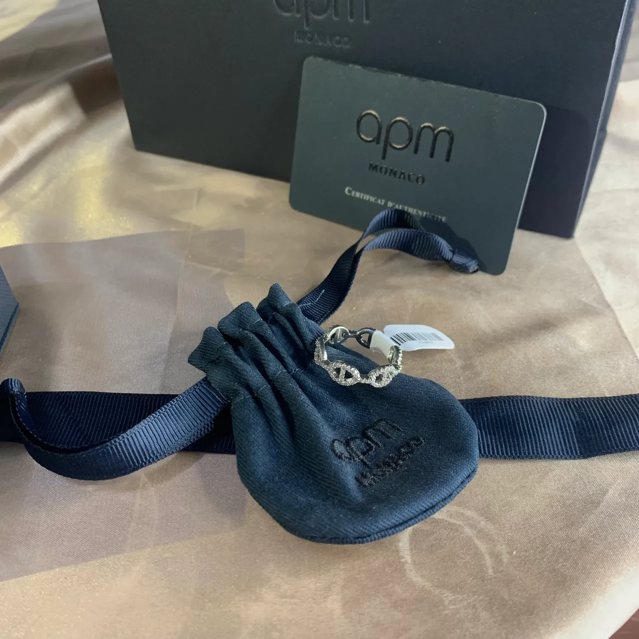 APM Monaco Interlocking Oval Pavé Ring 6