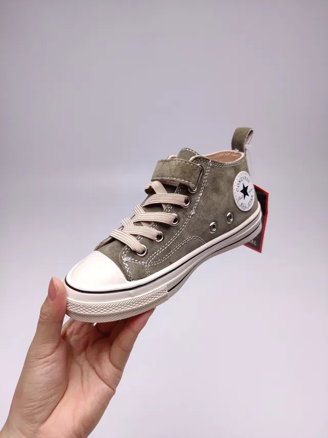 Army Green Beige High-Top Suede Upper Sneakers 5