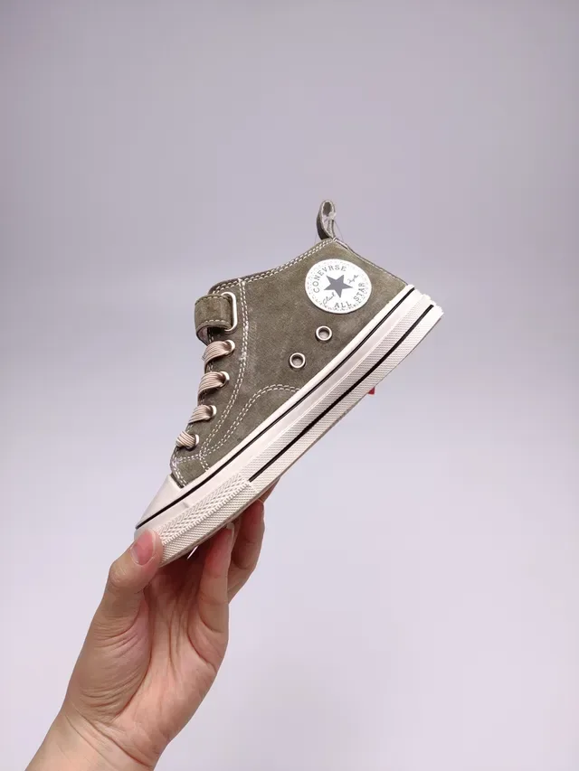 Army Green Beige High-Top Suede Upper Sneakers 8