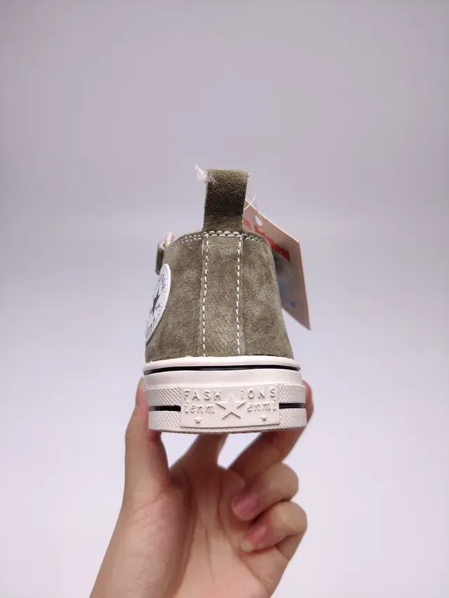 Army Green Beige High-Top Suede Upper Sneakers 9