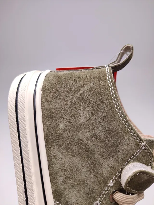 Army Green Beige High-Top Suede Upper Sneakers 11