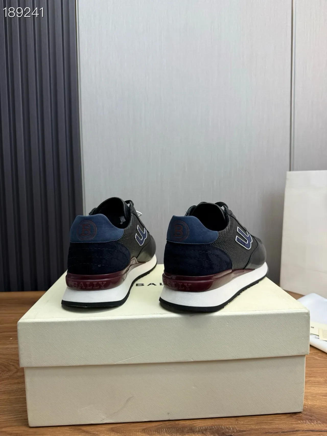 Bally Black Navy Mixed-Material Upper Perforated Mesh Sneakers 2