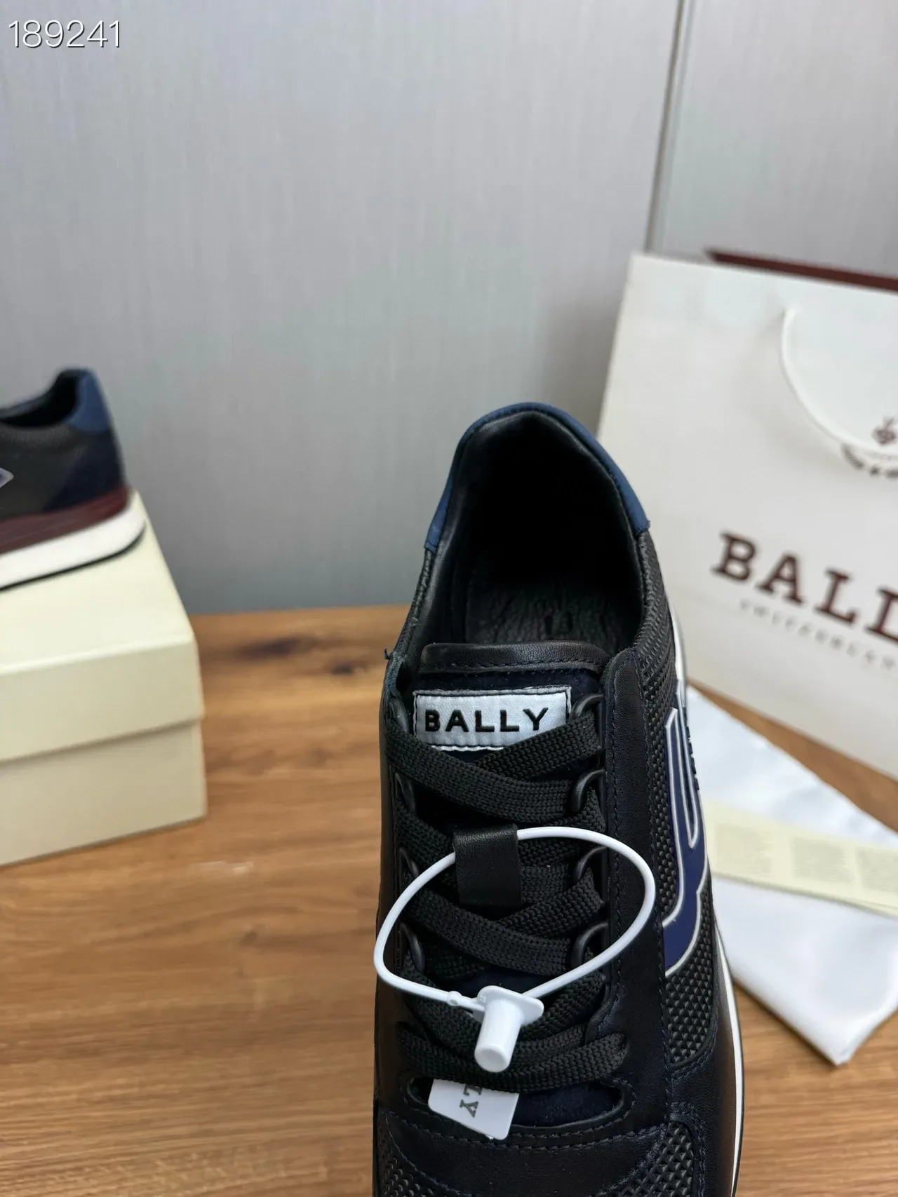 Bally Black Navy Mixed-Material Upper Perforated Mesh Sneakers 4