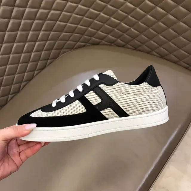 Beige and Black Mesh Suede Panel Lifestyle Sneaker 2