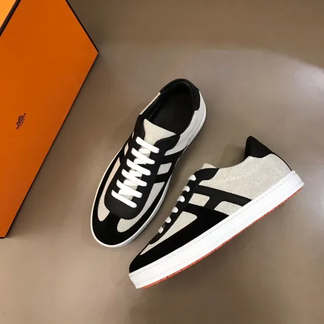 Beige and Black Mesh Suede Panel Lifestyle Sneaker 7