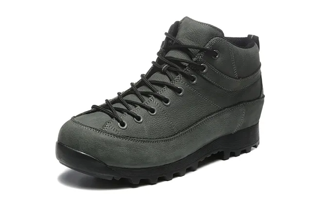 Beige and Black Mid-Cut Lace-Up Hiking Boot 22