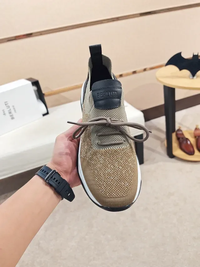 Beige Black Knit Upper Sculpted Midsole Sneakers 6