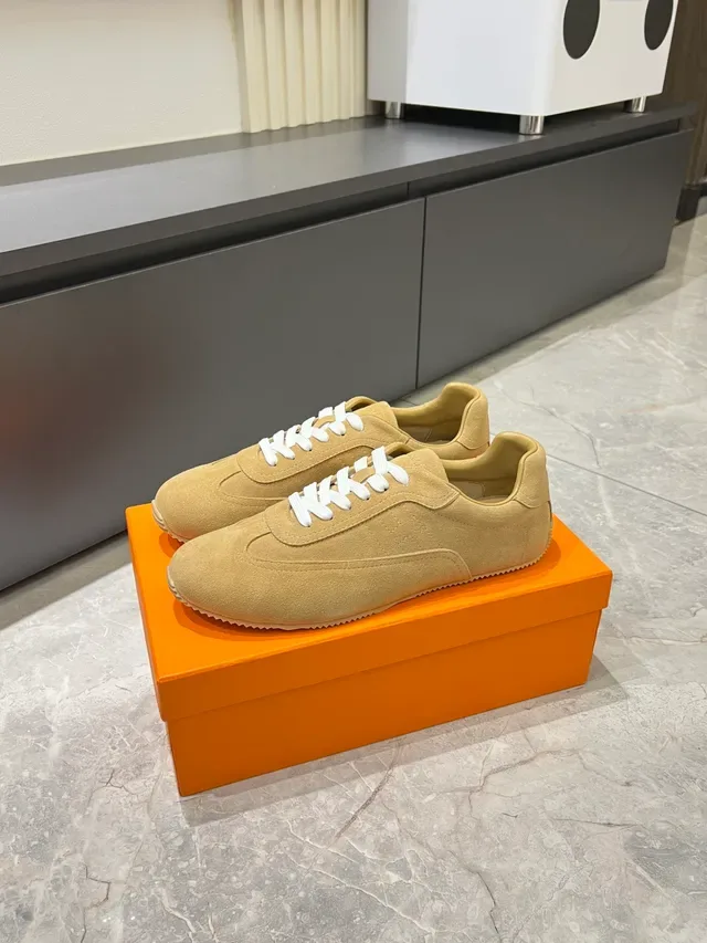 Beige Suede Low-Top Lifestyle Sneakers 4