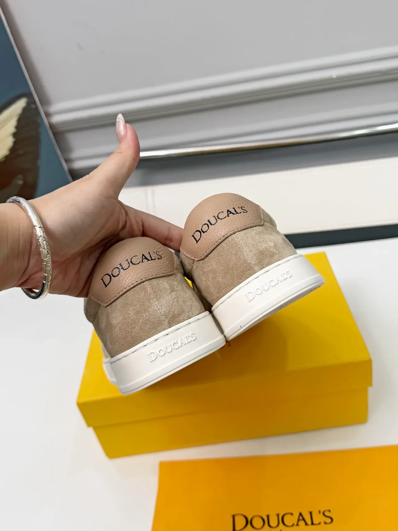 Beige Suede Low-Top Lifestyle Sneakers 3