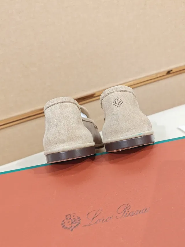 Beige Suede Moc-Toe Slip-On Loafers 3