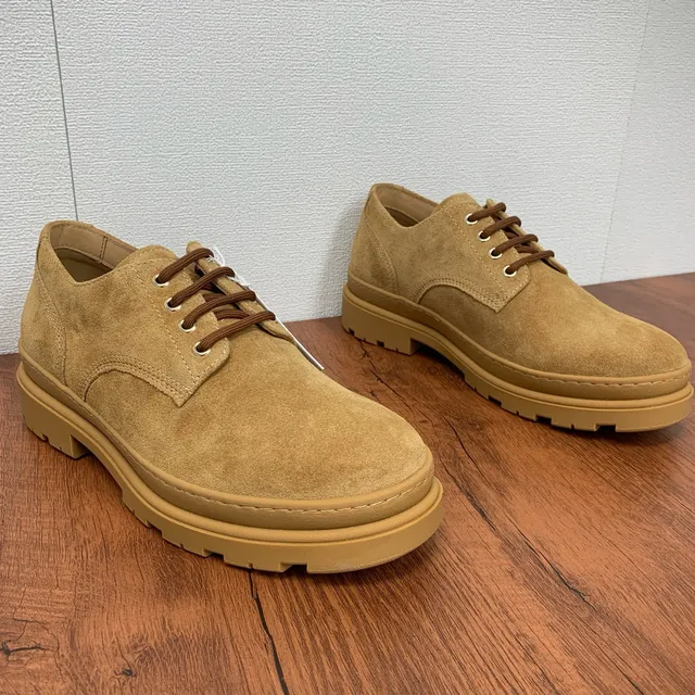 Beige Suede Upper Chunky Lug Sole Casual Shoes 4