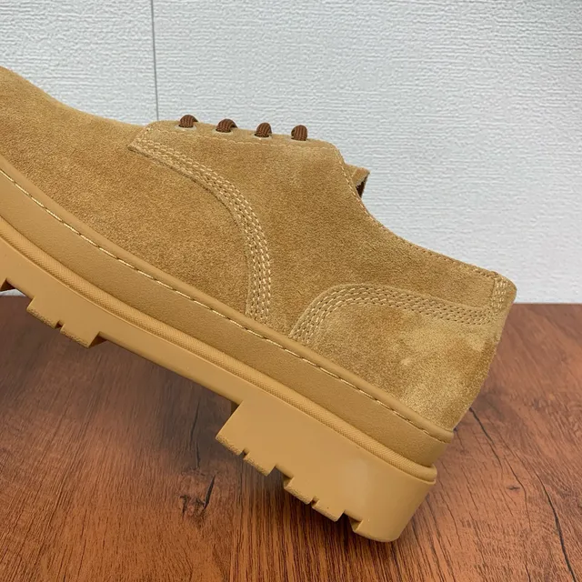 Beige Suede Upper Chunky Lug Sole Casual Shoes 6