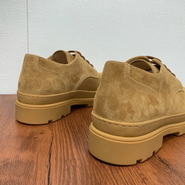 Beige Suede Upper Chunky Lug Sole Casual Shoes 8