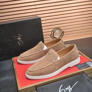 Tige en daim beige Moc-Toe Stitching Loafer