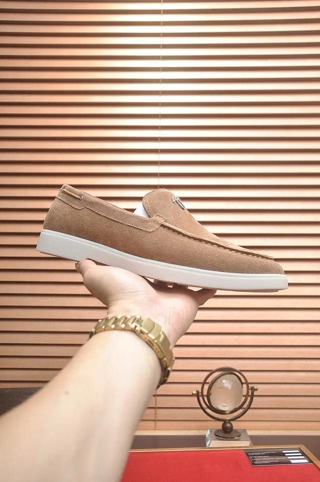 Beige Suede Upper Moc-Toe Stitching Loafer 4