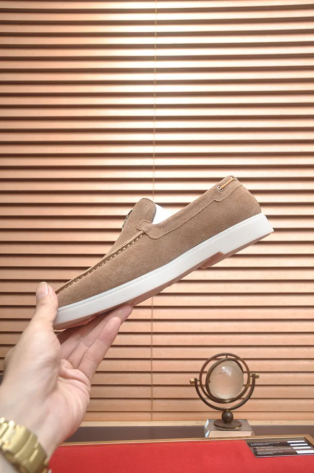 Beige Suede Upper Moc-Toe Stitching Loafer 5