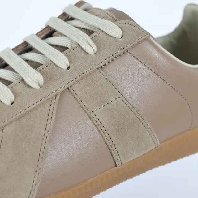 Beige Two-Tone Suede and Leather Lifestyle Sneakers 6