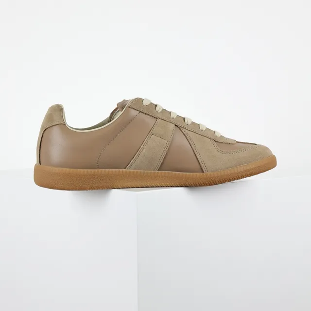 Beige Two-Tone Suede and Leather Lifestyle Sneakers 7