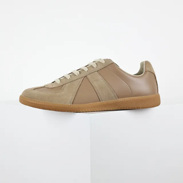 Beige Two-Tone Suede and Leather Lifestyle Sneakers 9