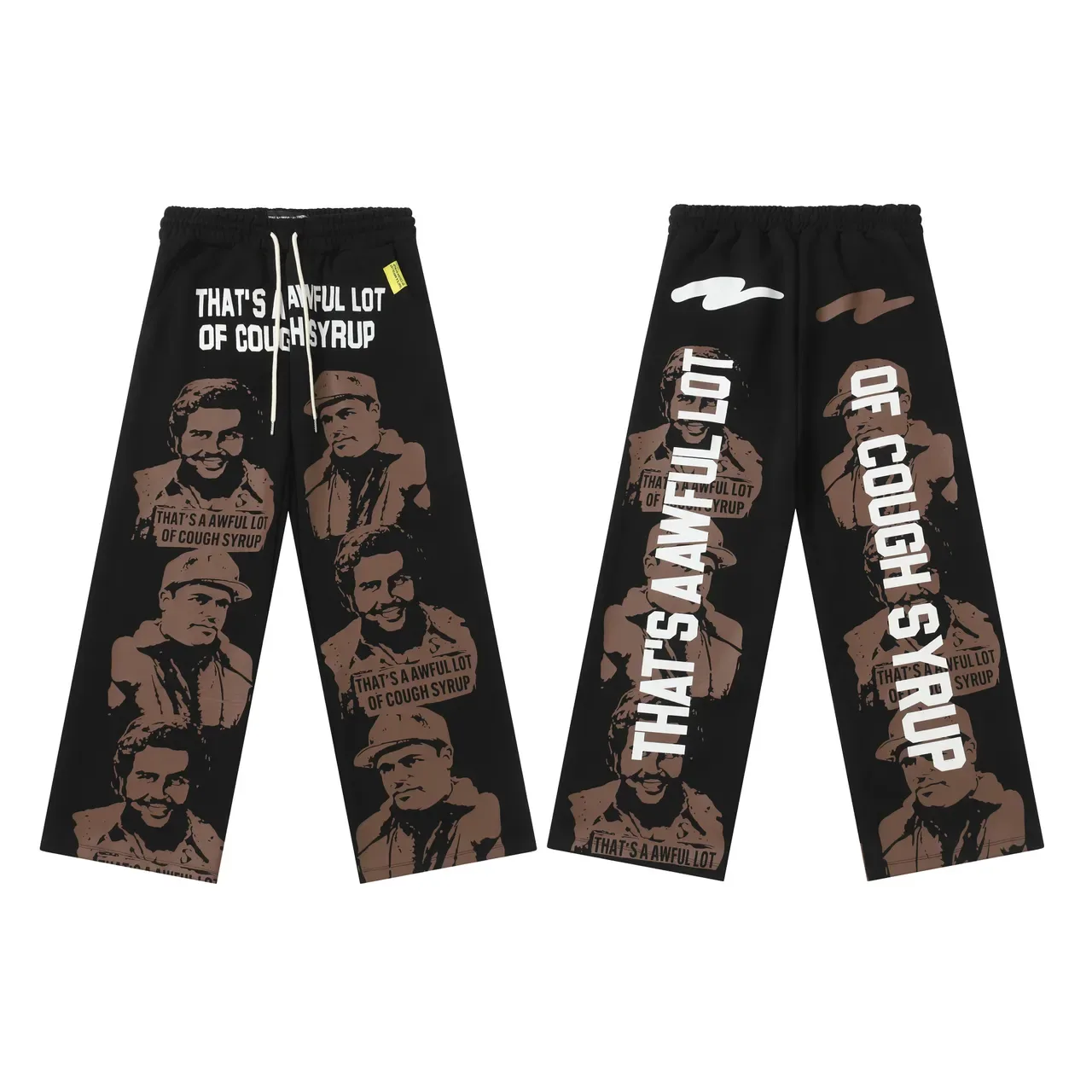Black and Brown All-Over Print Zip-Front Hoodie and Pants Tracksuit 6