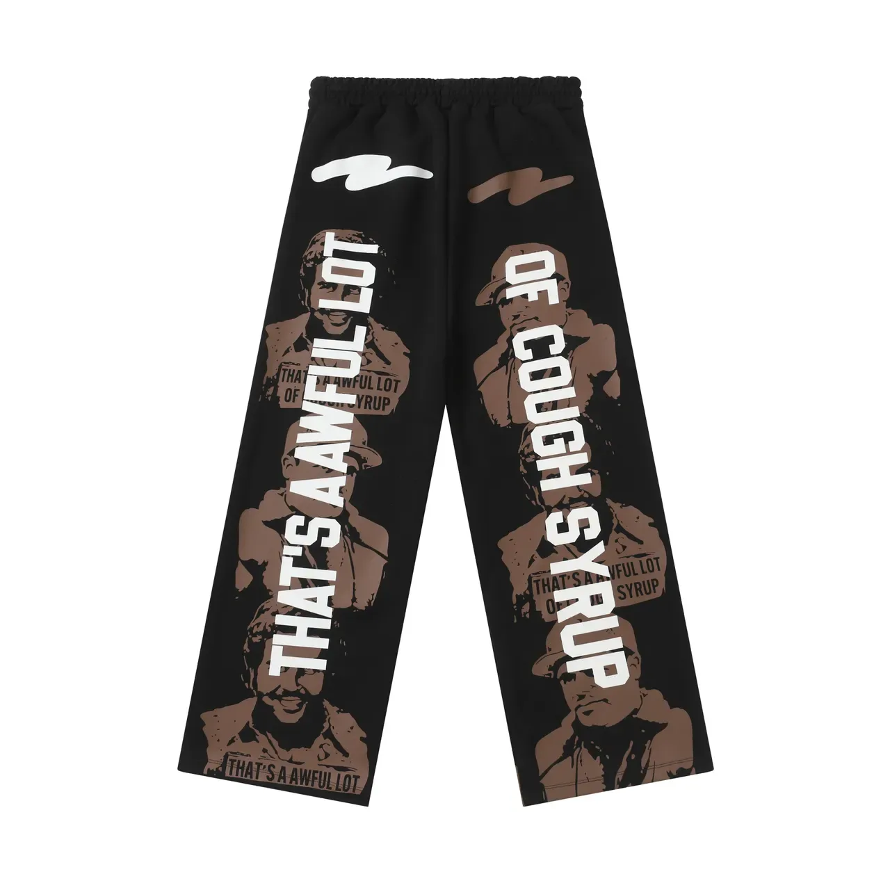 Black and Brown All-Over Print Zip-Front Hoodie and Pants Tracksuit 8
