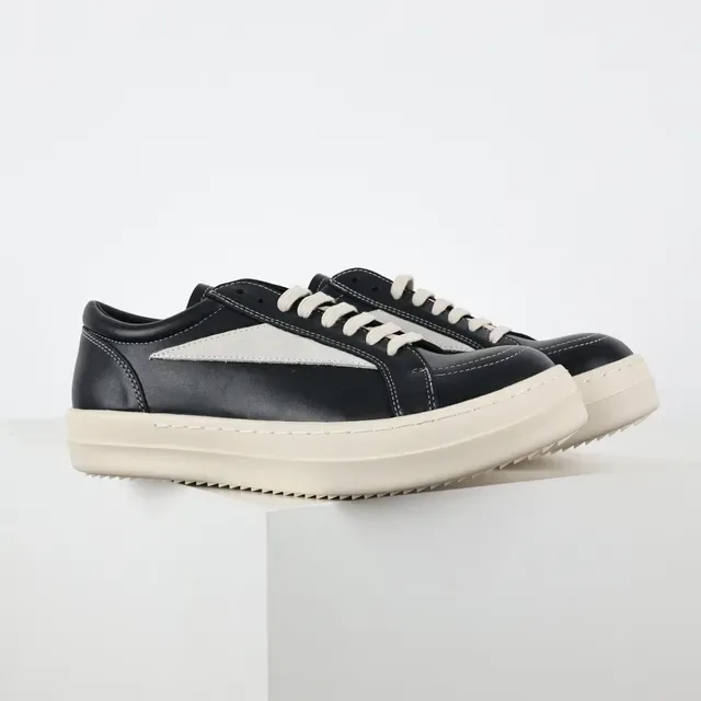 Black and Cream Two-Tone Platform Sneakers 3