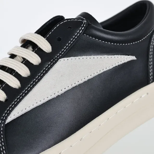 Black and Cream Two-Tone Platform Sneakers 6