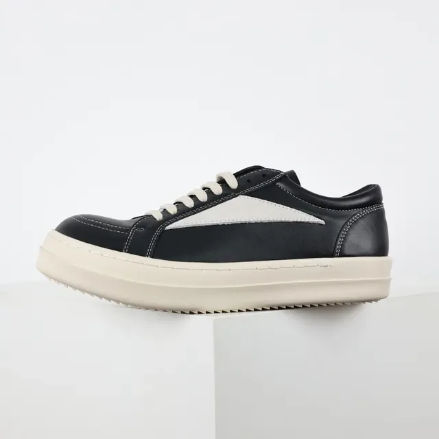 Black and Cream Two-Tone Platform Sneakers 9