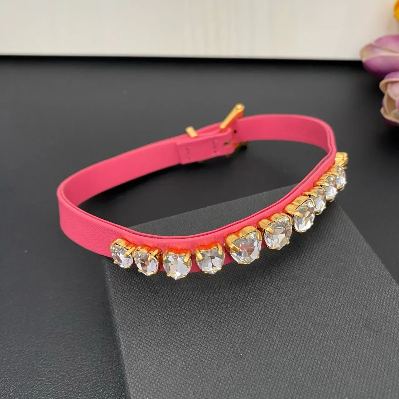 Black and Pink Leather Crystal-Embellished Gold-Tone Bracelets 8
