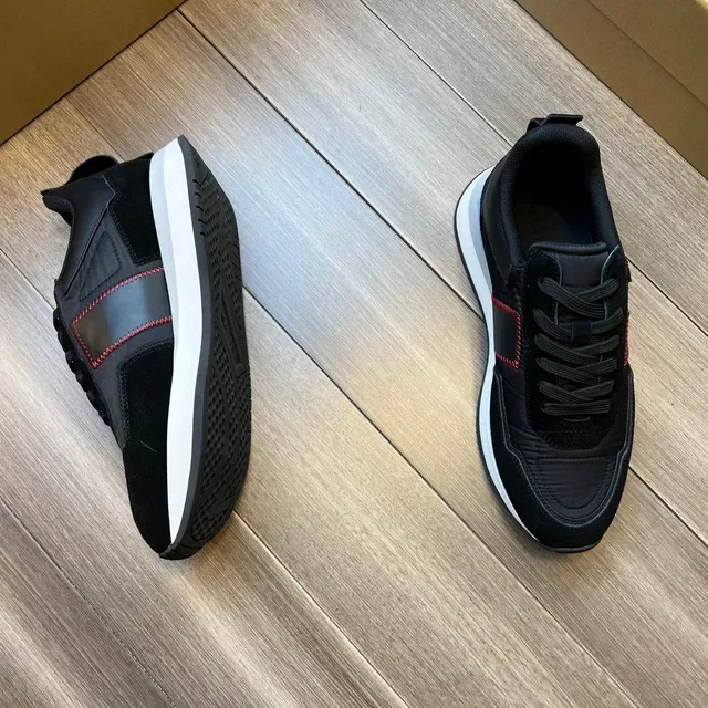 Black and Red Stitched Lifestyle Sneakers 5