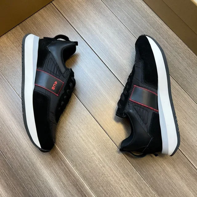 Black and Red Stitched Lifestyle Sneakers 6