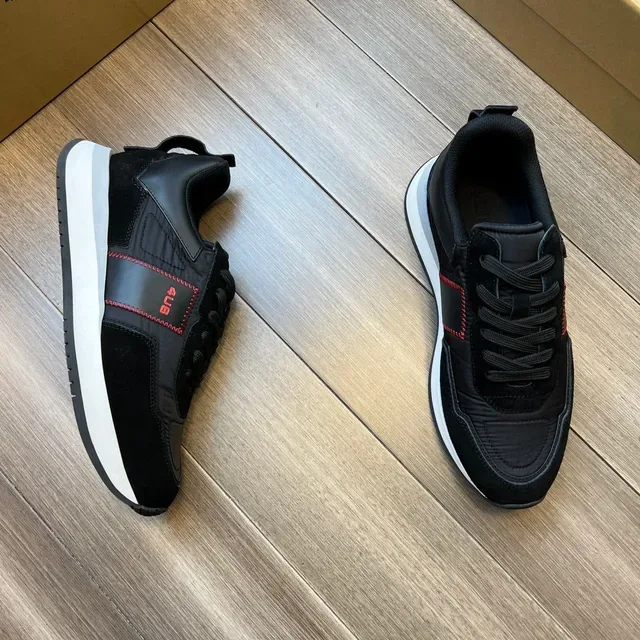 Black and Red Stitched Lifestyle Sneakers 7