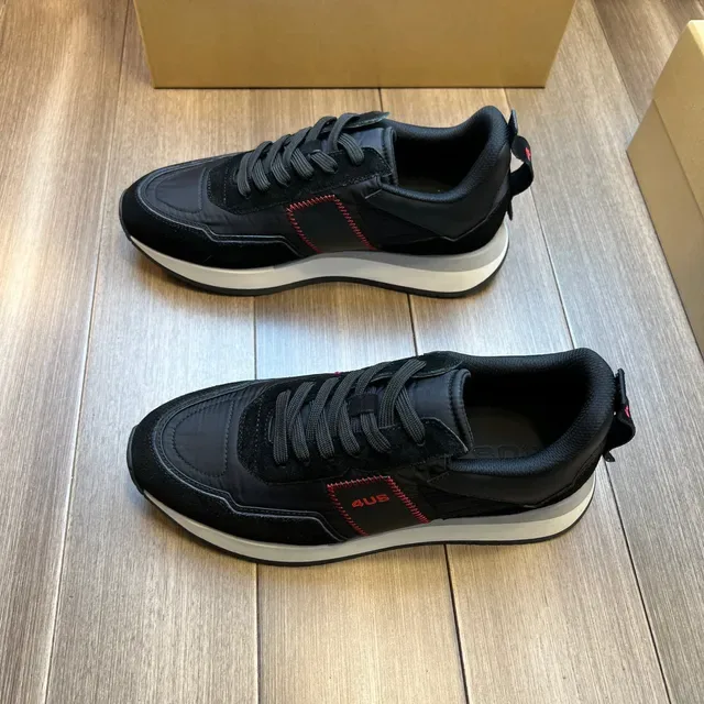 Black and Red Stitched Lifestyle Sneakers 8