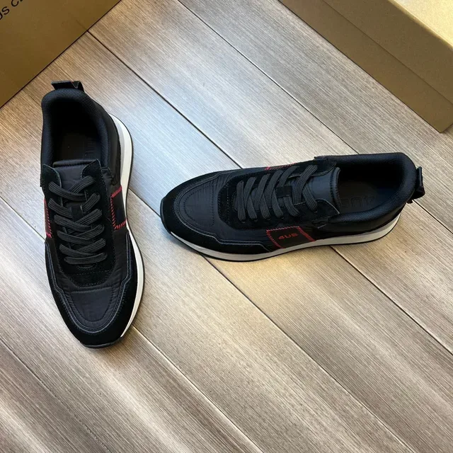 Black and Red Stitched Lifestyle Sneakers 9